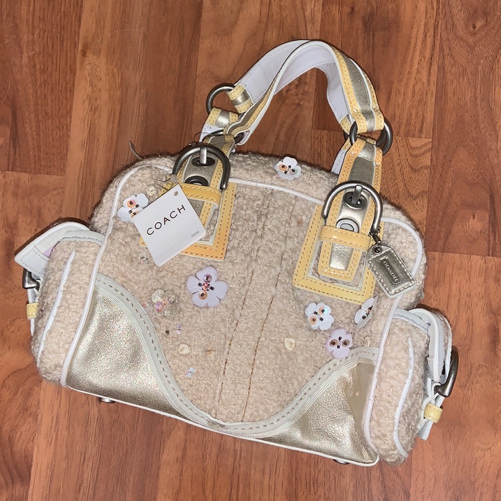 NWT Coach Tweed Mini Soho Rogue Boston Bag